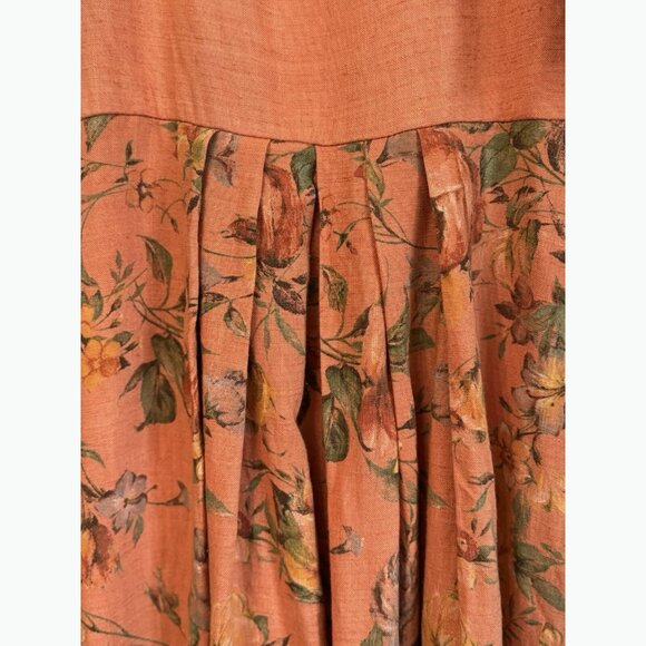 Vintage Country Line Womens Floral Midi Dress Sz 8 Milkmaid Cottagecore Romantic - Picture 12 of 16